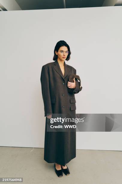 Kendall Jenner Backstage at the Calvin Klein Collection Fall RTW 2025 fashion show as part of New York Fashion Week held at the Calvin Klein...