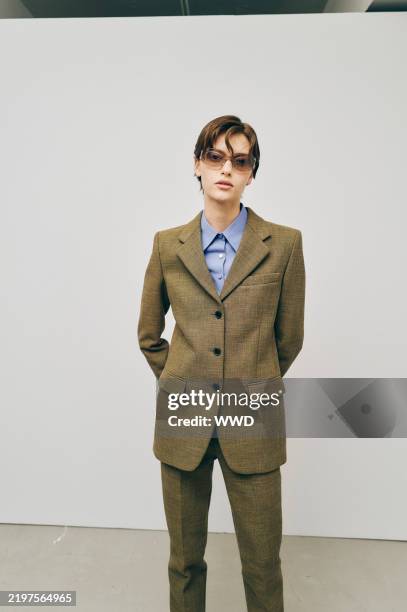Backstage at the Calvin Klein Collection Fall RTW 2025 fashion show as part of New York Fashion Week held at the Calvin Klein Headquarters on...