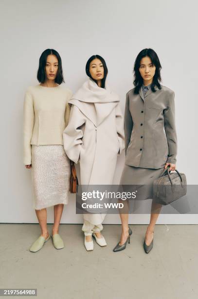 Backstage at the Calvin Klein Collection Fall RTW 2025 fashion show as part of New York Fashion Week held at the Calvin Klein Headquarters on...