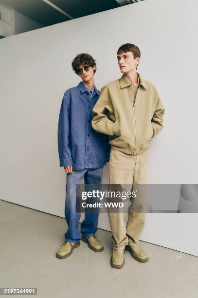 Backstage at the Calvin Klein Collection Fall RTW 2025 fashion show as part of New York Fashion Week held at the Calvin Klein Headquarters on...