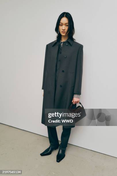 Backstage at the Calvin Klein Collection Fall RTW 2025 fashion show as part of New York Fashion Week held at the Calvin Klein Headquarters on...