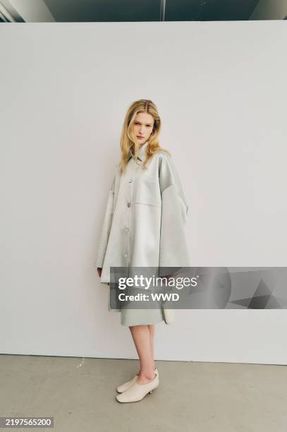 Backstage at the Calvin Klein Collection Fall RTW 2025 fashion show as part of New York Fashion Week held at the Calvin Klein Headquarters on...