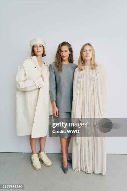 Backstage at the Calvin Klein Collection Fall RTW 2025 fashion show as part of New York Fashion Week held at the Calvin Klein Headquarters on...