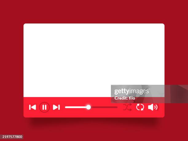 illustrazioni stock, clip art, cartoni animati e icone di tendenza di interfaccia del lettore video - schermo per proiezione