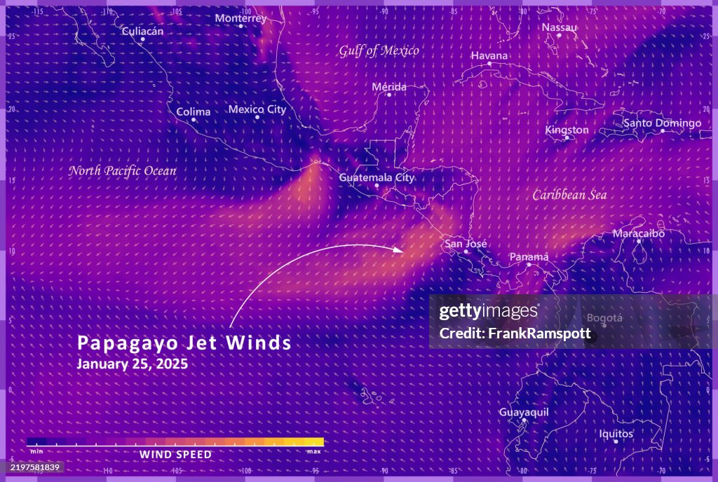Wends Map Papagayo Jet Winds 20250125 Wind Weather Map Central America ...