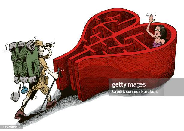 love labyrinth - hide stock illustrations