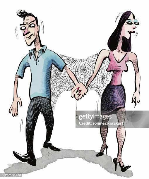 obsolete relationship - men holding hands stock illustrations