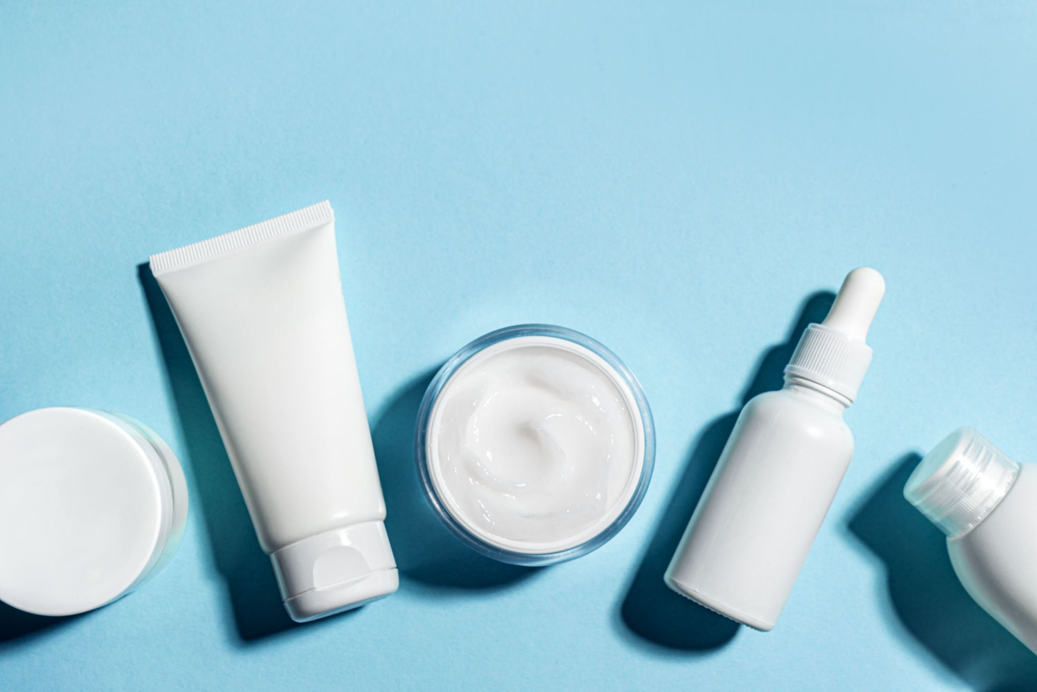variety of skincare products