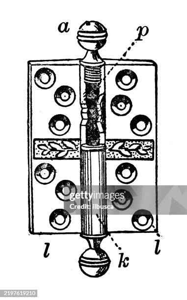 door hinge - hinge stock illustrations
