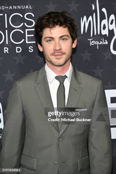 Logan Lerman at the 30th Annual Critics Choice Awards held at The Barker Hangar on February 7, 2025 in Santa Monica, California.