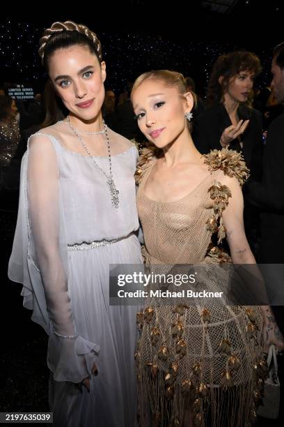 Margaret Qualley, Ariana Grande at the 30th Annual Critics Choice Awards held at The Barker Hangar on February 7, 2025 in Santa Monica, California.