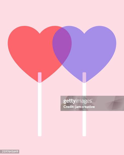 blank conversation heart candy lollipop set - lollipop stock illustrations