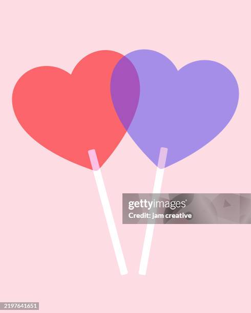 stockillustraties, clipart, cartoons en iconen met sweetheart candy lollipops bouquet in heart symbol shapes - sjablonen voor social media