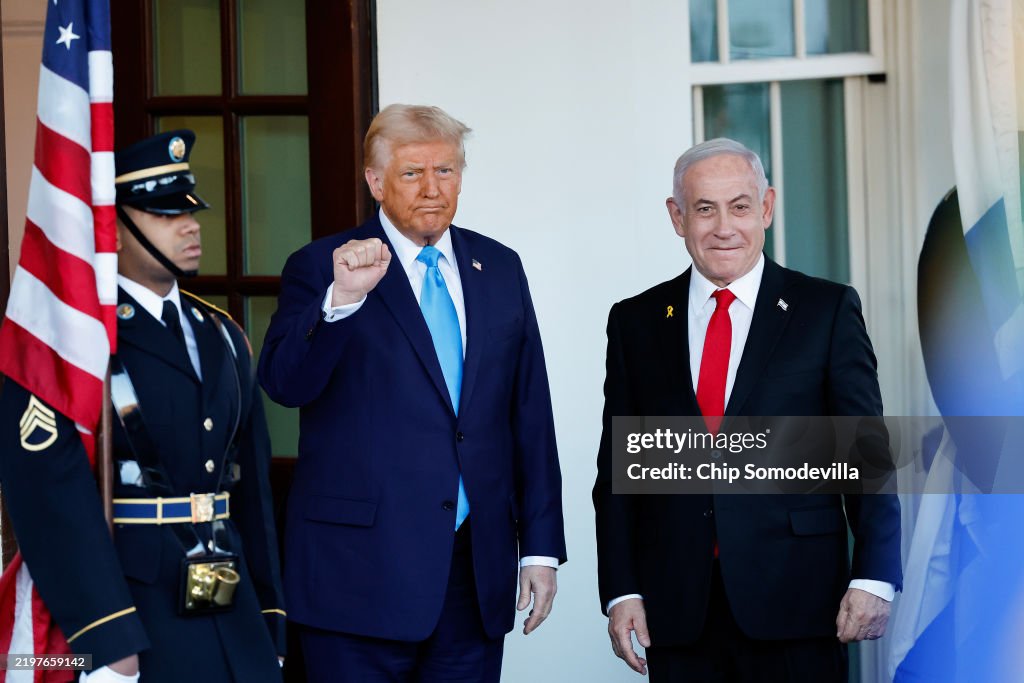 President Trump Meets With Visiting Israeli PM Netanyahu At The White House