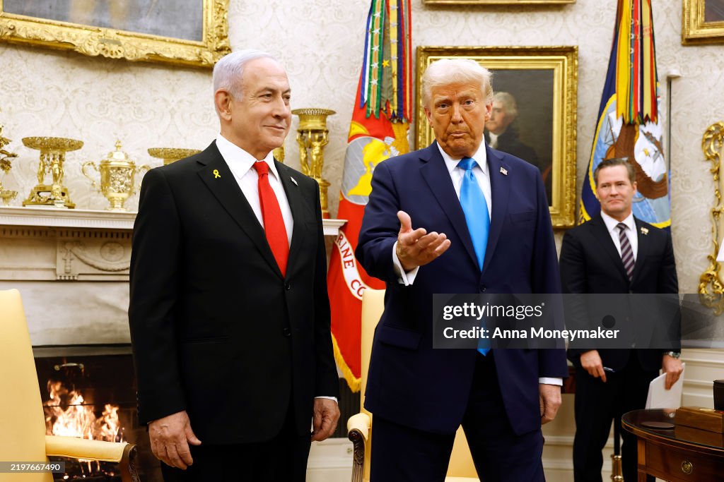 President Trump Meets With Visiting Israeli PM Netanyahu At The White House