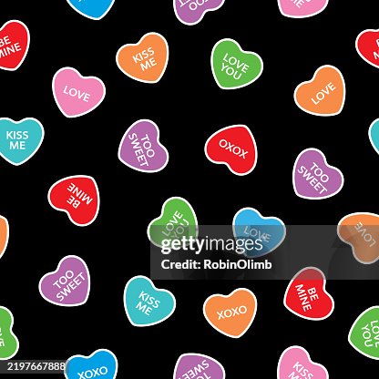 Red Candy Hearts Seamless Pattern Red Candy Hearts Seamless Pattern