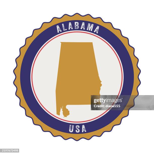 Alabama Address Labels Alabama Usa State Map On A Retro Badge Label On A Transparent Base High ...