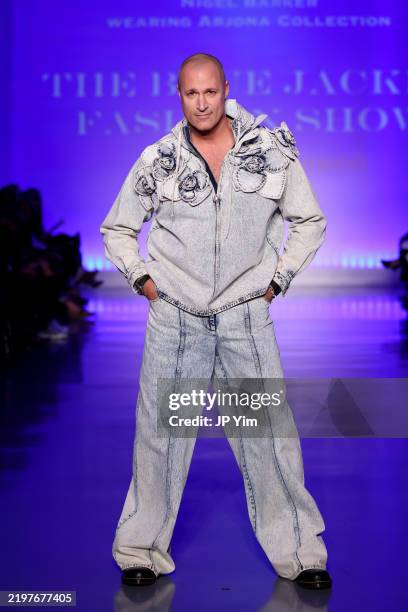 Nigel Barker walks the runway wearing Arjona Collection during the 9th Annual Blue Jacket Fashion Show on February 04, 2025 in New York City.