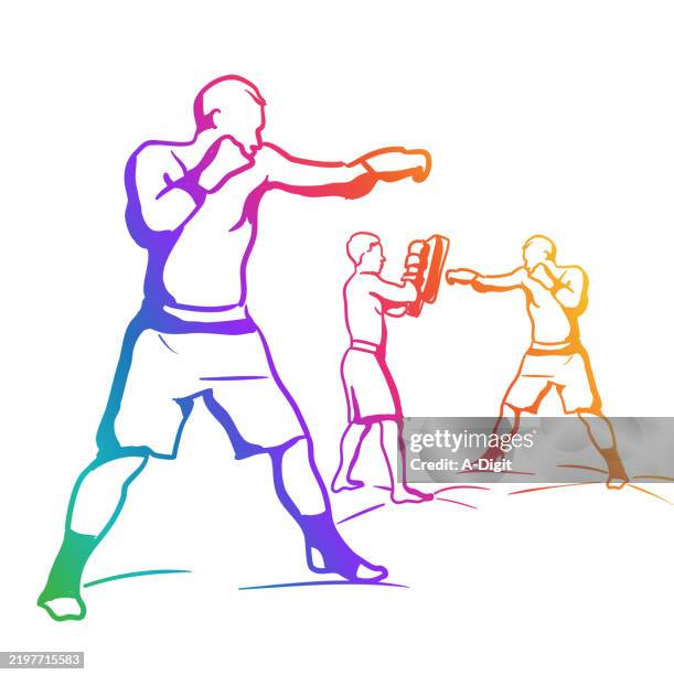 mmatrainingrainbow - kickboxing class stock illustrations