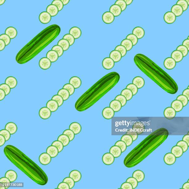 cucumber seamless pattern - cucumber water stock illustrations