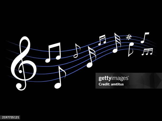 music notes - treble clef stock illustrations