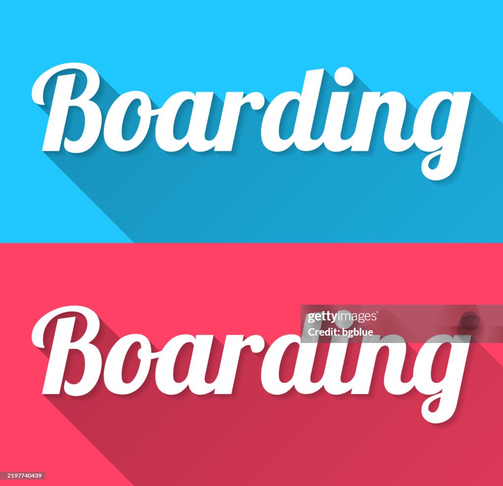 Boarding Design/color Boarding Flat Design With Long Shadow On Blue And Red Background High ...