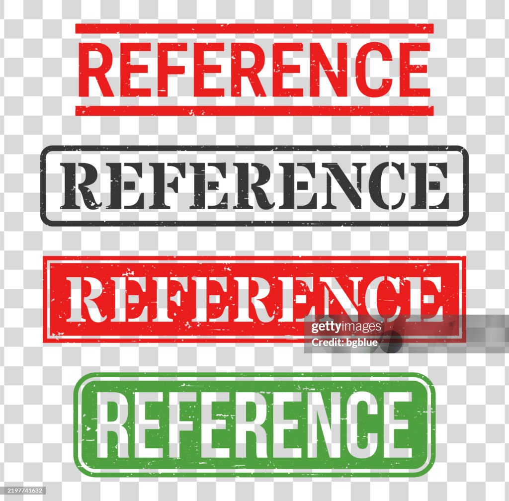 Reference Collection Sign Reference Rubber Stamp Set On Blank Background High-Res Vector Graphic ...