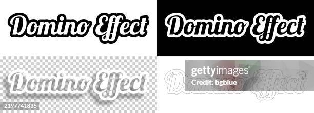 domino effect - text for design. blank, white and black backgrounds - line text - domino effect vector stock illustrations