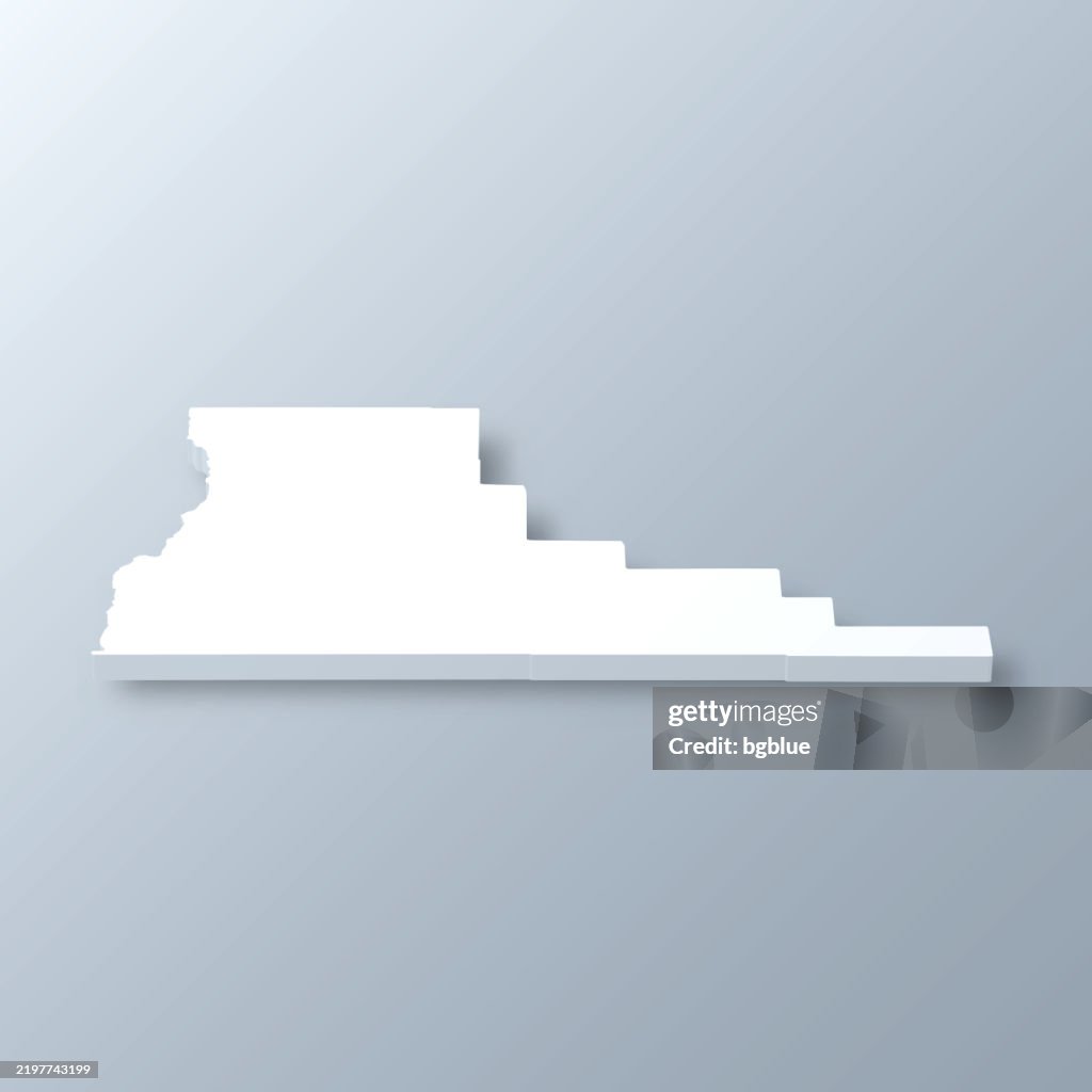 Deschutes County, Oregon. 3D Map on gray background