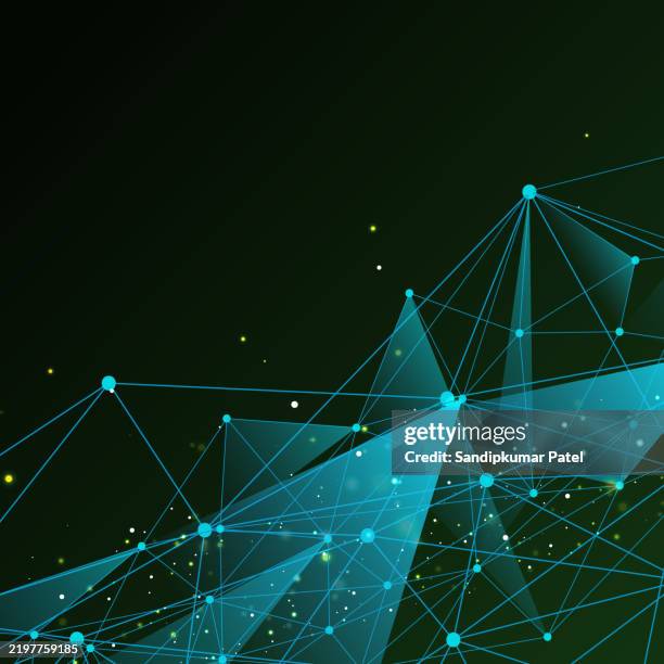 geometric abstract background with connected line and dots. - rendering of binary code pattern stock illustrations