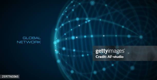 abstract network background - glowing sphere stock illustrations