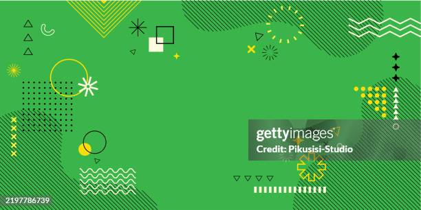 stockillustraties, clipart, cartoons en iconen met modern minimalist green background with abstract geometric shapes and copy space. - grafische afdruk