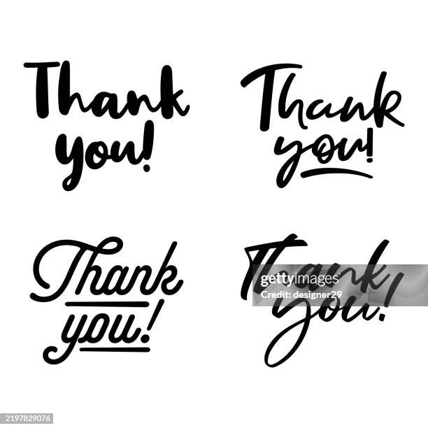 Hand Lettering Thank You Examples Thank You Hand Lettering Vector Set High-Res Vector Graphic - Getty Images