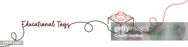 continuous line drawing of educational toys icon. hand drawn symbol vector illustration. - continuous learning stock illustrations