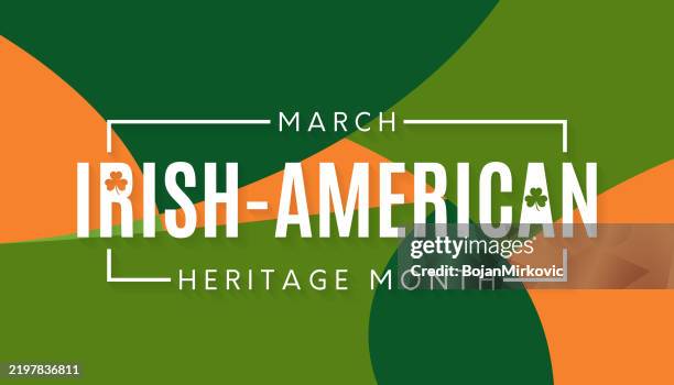 illustrazioni stock, clip art, cartoni animati e icone di tendenza di poster del mese del patrimonio irlandese americano, marzo. vettore - tradizione