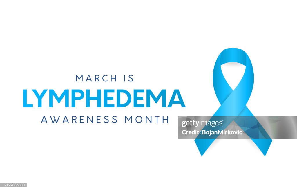 Lymphedema Awareness Month card, March. Vector