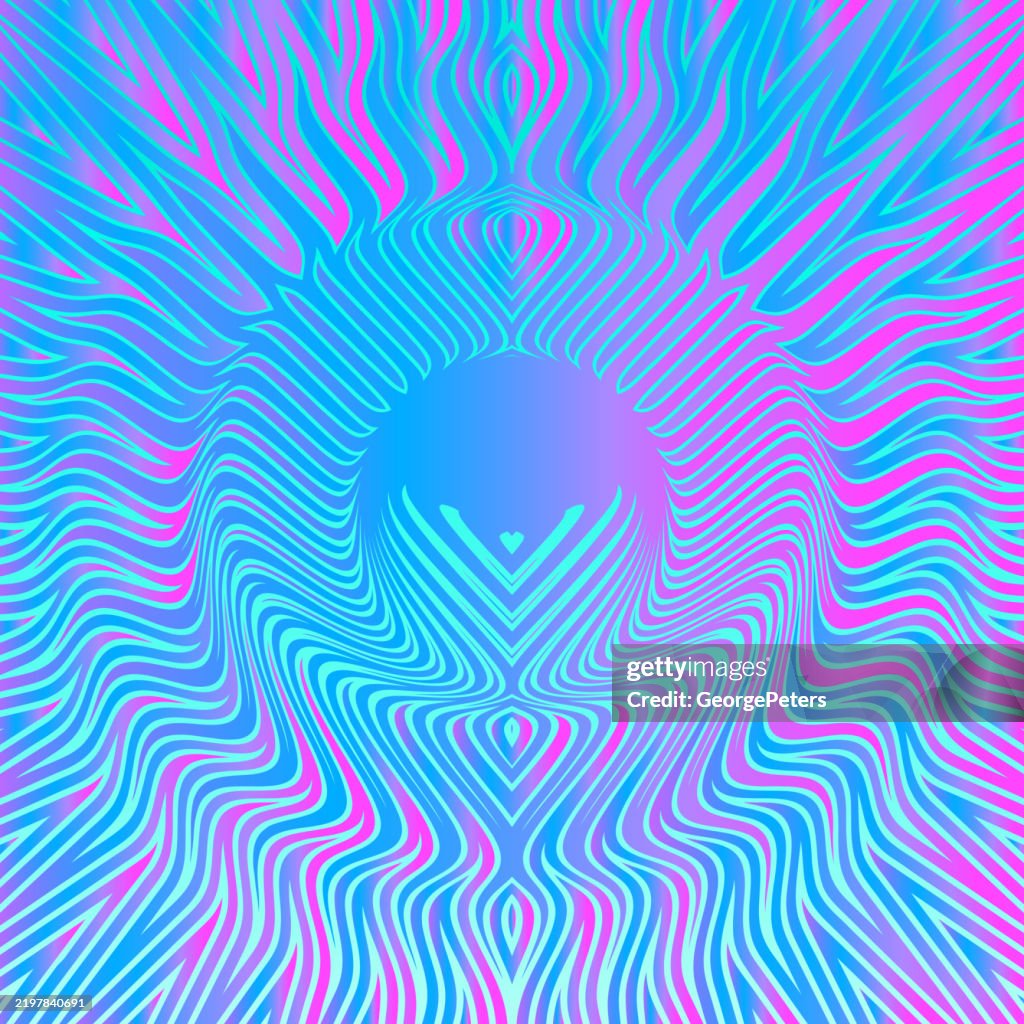 Psychedelic Circles frame – Border with sunbeams