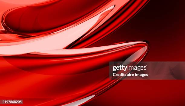 abstract red liquid shapes creating a dynamic composition - glossy red stock pictures, royalty-free photos & images