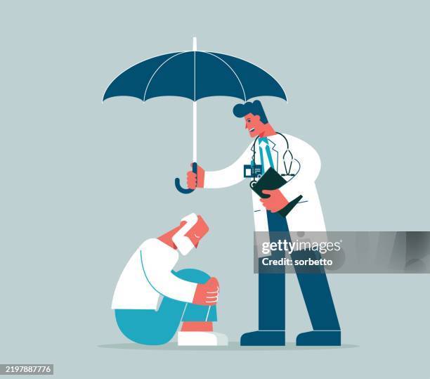 psychotherapy - support services - elderly man - old man crying stock illustrations