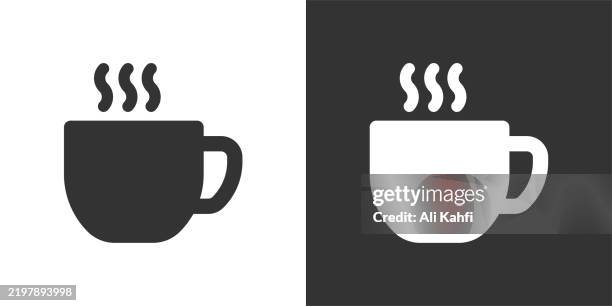 bildbanksillustrationer, clip art samt tecknat material och ikoner med coffee glyph solid icon. black and white icon series. perfect pixel isolated on white and black background - coffee