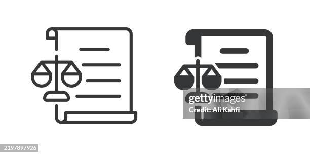 document law thin line and glyph solid icon. editable stroke and perfect pixel isolated on transparent background - legislation stock illustrations