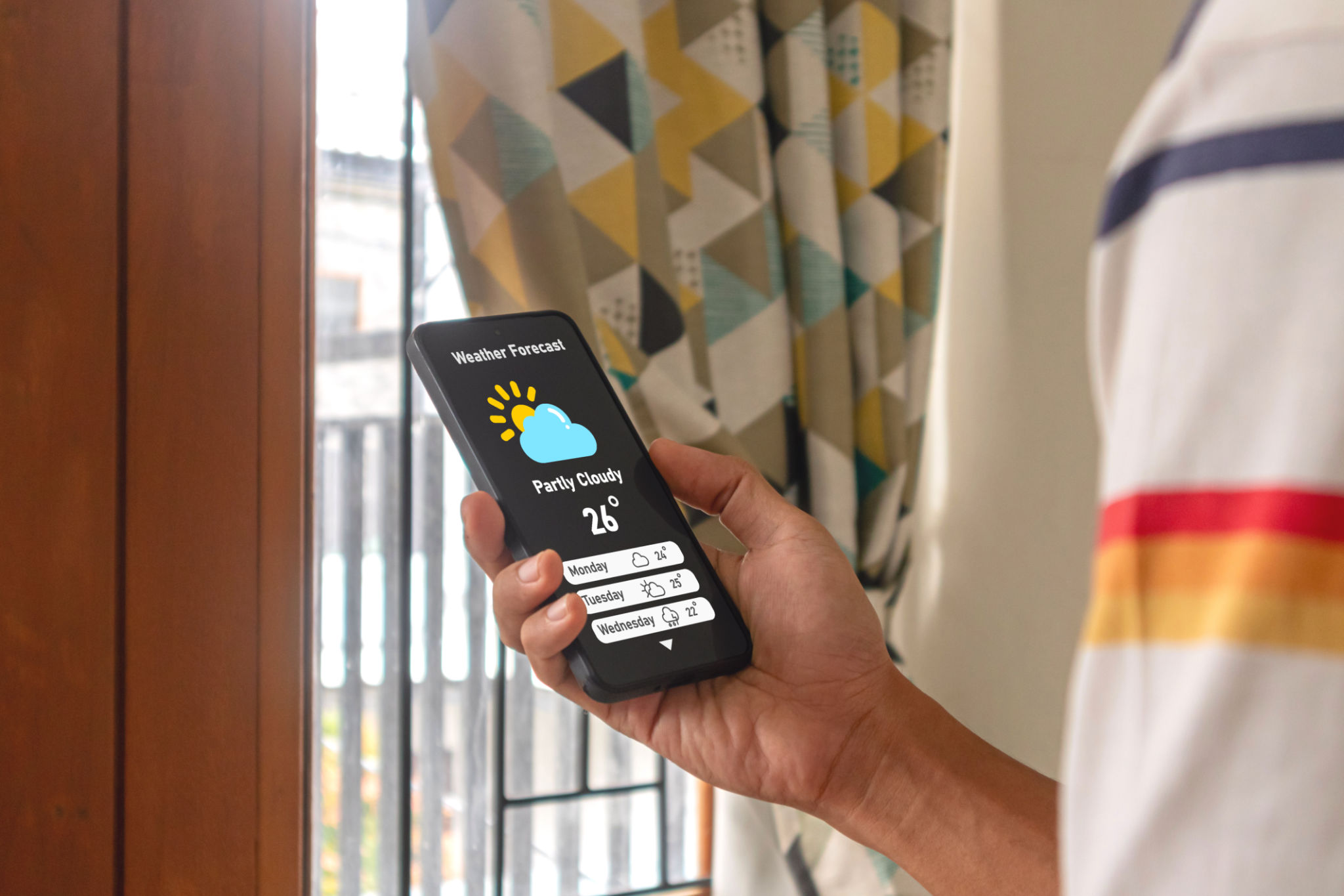 checking weather app