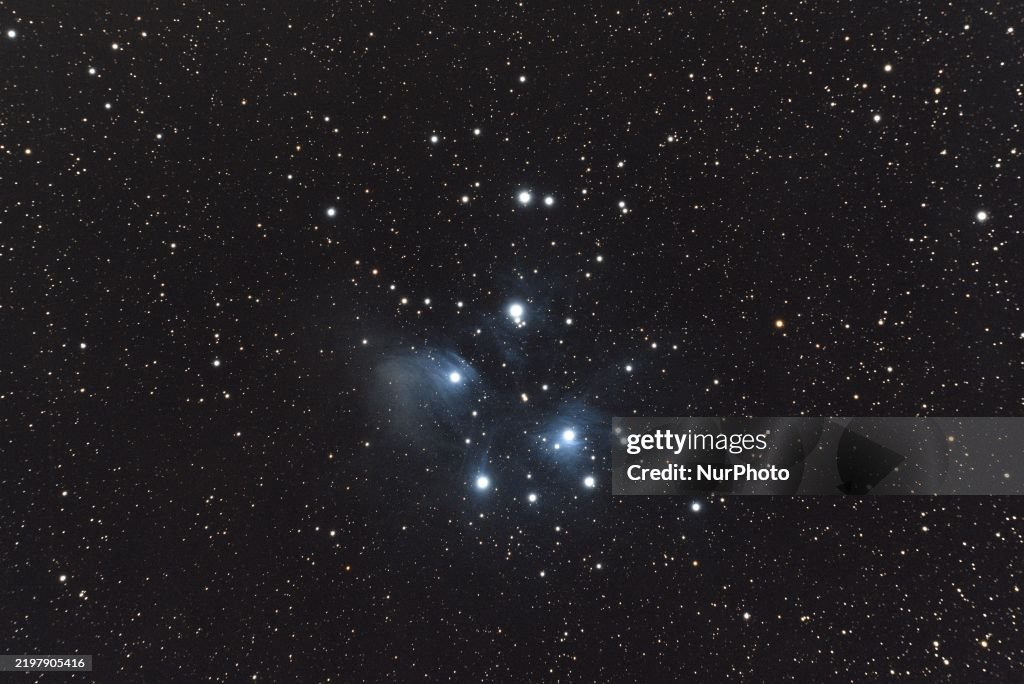 A view of the Pleiades star cluster, also known as the Seven Sisters... News Photo - Getty Images