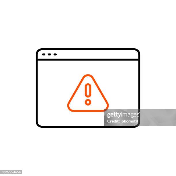 failure message two color line icon with editable stroke. the icon is suitable for web design, mobile apps, ui, ux, and gui design. - windows operating system stock illustrations