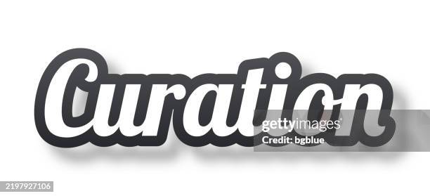 Curation 3d Text With Shadow On White Background High-Res Vector ...