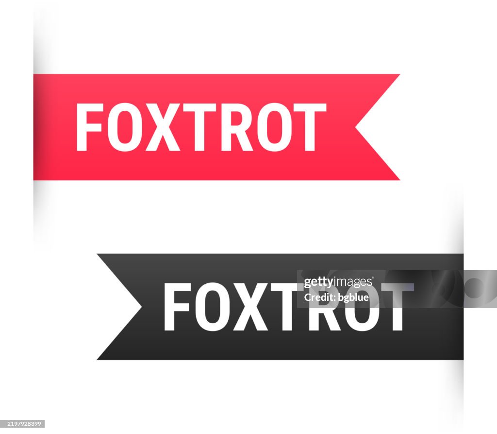 Foxtrot - Banner, bookmark, ribbon, label on white background