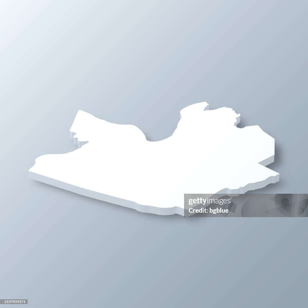 Daviess County, Kentucky. 3D Map on gray background