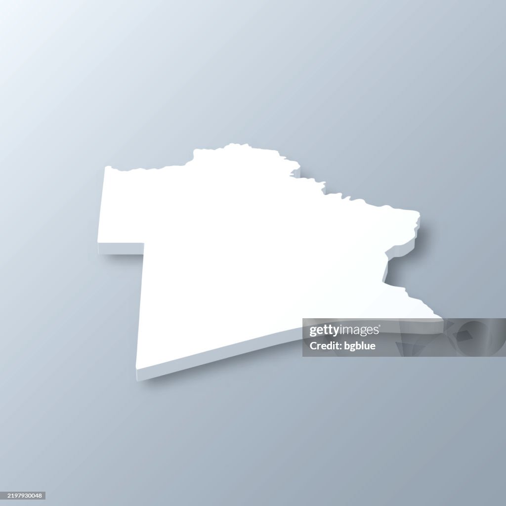 Jefferson County, Texas. 3D Map on gray background