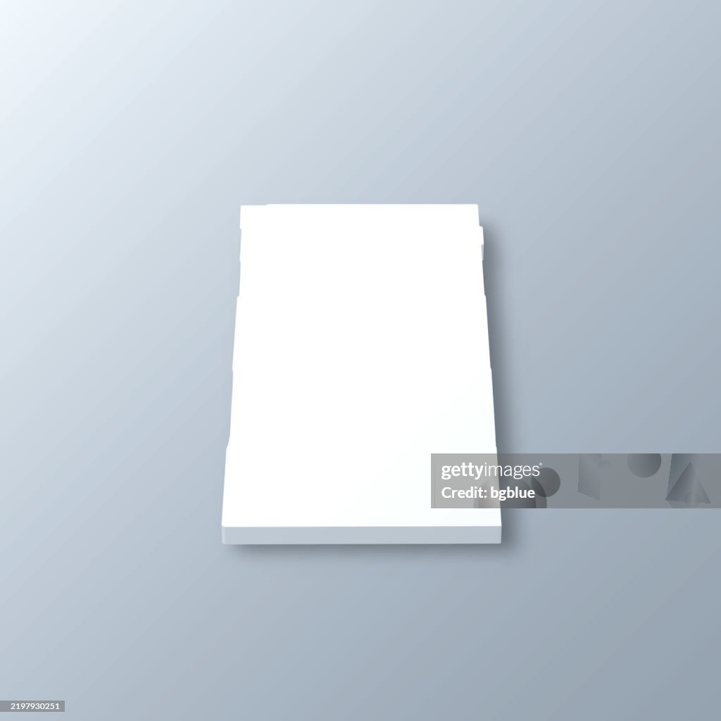Campbell County, Wyoming. 3D Map on gray background