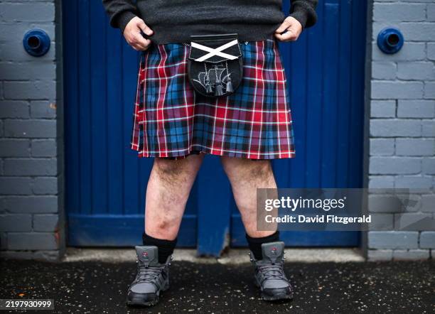 Scotland , United Kingdom - 9 February 2025; A Scotland supporter before the Guinness Six Nations Rugby Championship match between Scotland and...